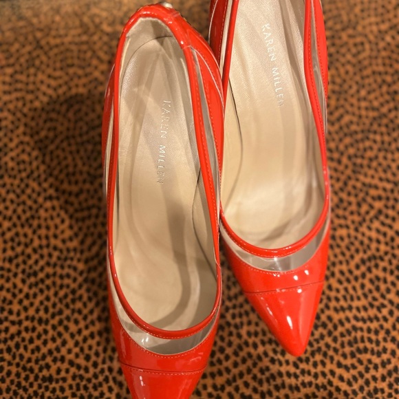Karen Millen red patent pumps - great condition - Picture 2 of 7